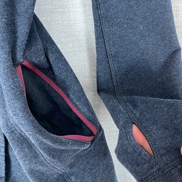 Lululemon Wrap Jacket Navy Sz 6 Side Pockets Cotton Blend Cross Front - Picture 7 of 12